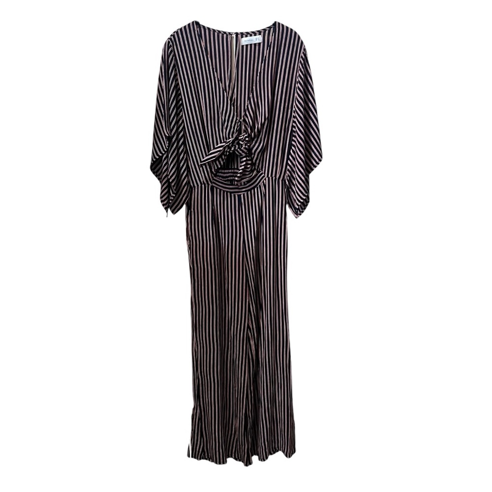 Faithfull the‎ Brand Tilos Jumpsuit Blue Red Striped Wide Leg Size 6